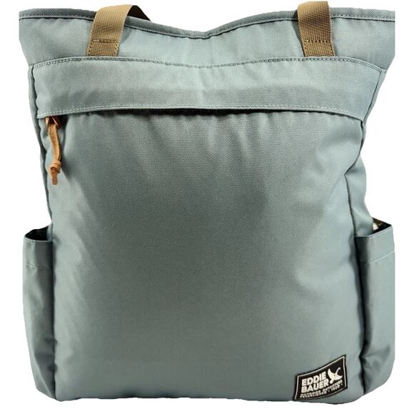 Backpack Eddie Bauer Bygone Tote Canvas Dragonfly Laptop Travel Work Bag NWOT - Picture 1 of 8